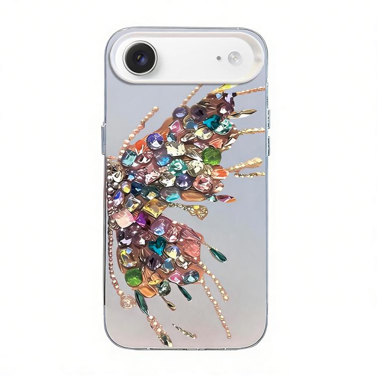Coque de téléphone hybride PC et TPU, motif papillon, placage argenté, pour iPhone 17e / 16e, pour iPhone 17 Pro Max, pour iPhone 17 Pro, pour iPhone 17, pour iPhone Air, pour iPhone 16 Pro Max