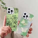Coque de téléphone hybride en TPU PC plaquée argent à motif papillon, pour iPhone 16 Pro, pour iPhone 16 Plus, pour iPhone 16, pour iPhone 15 Pro Max, pour iPhone 15 Pro, pour iPhone 15 Plus