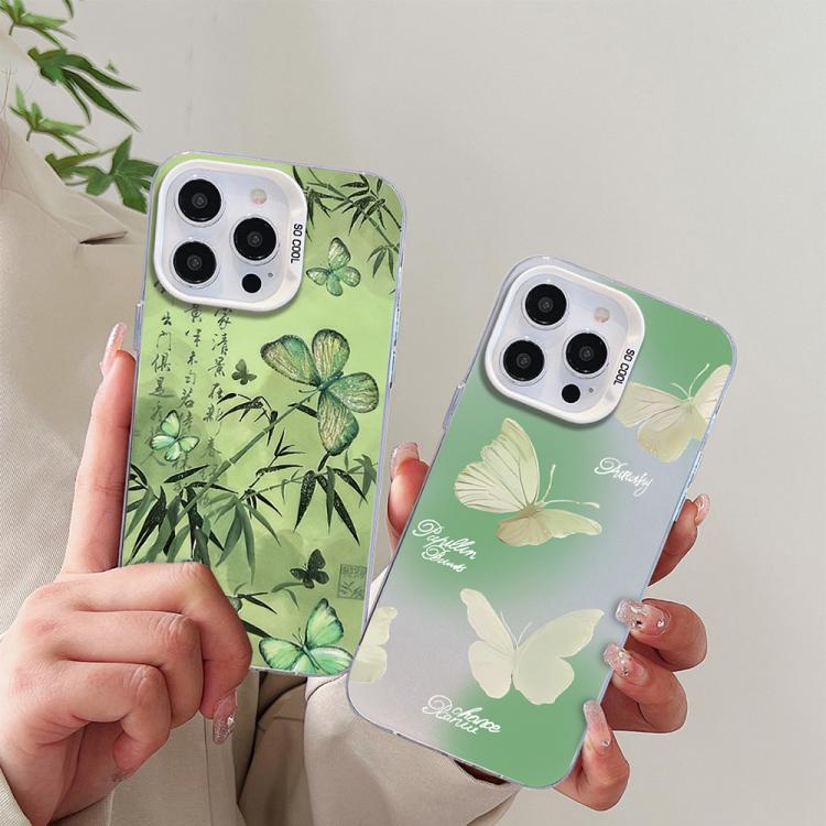 Coque de téléphone hybride en TPU PC plaquée argent à motif papillon, pour iPhone 16 Pro, pour iPhone 16 Plus, pour iPhone 16, pour iPhone 15 Pro Max, pour iPhone 15 Pro, pour iPhone 15 Plus