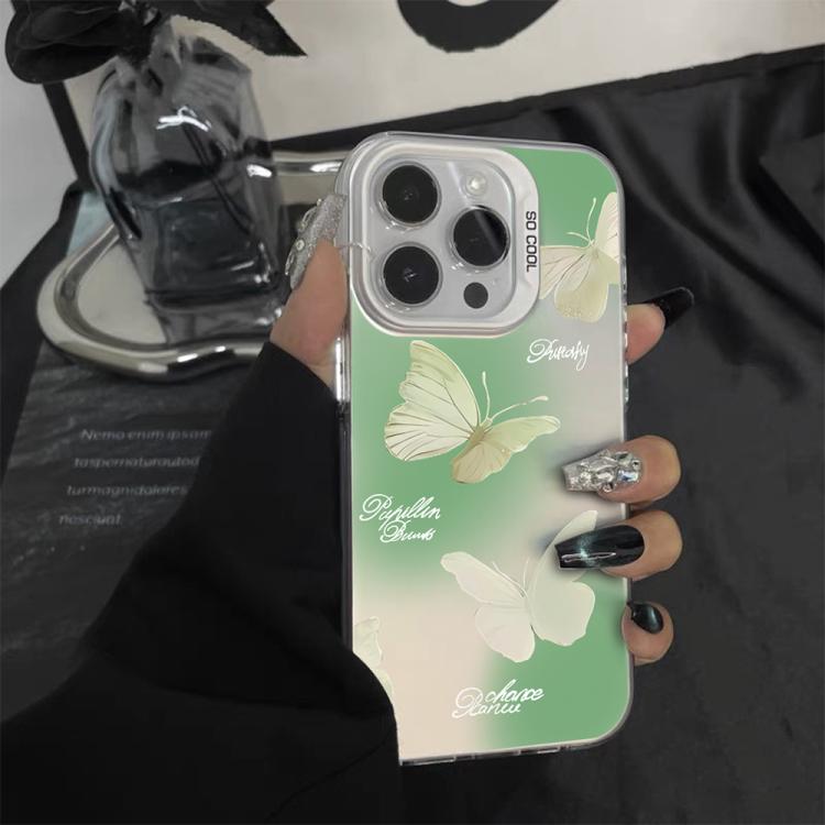 Coque de téléphone hybride en TPU PC plaquée argent à motif papillon, pour iPhone 16 Pro, pour iPhone 16 Plus, pour iPhone 16, pour iPhone 15 Pro Max, pour iPhone 15 Pro, pour iPhone 15 Plus