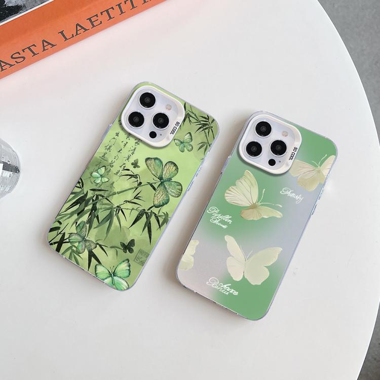 Coque de téléphone hybride en TPU PC plaquée argent à motif papillon, pour iPhone 16 Pro, pour iPhone 16 Plus, pour iPhone 16, pour iPhone 15 Pro Max, pour iPhone 15 Pro, pour iPhone 15 Plus