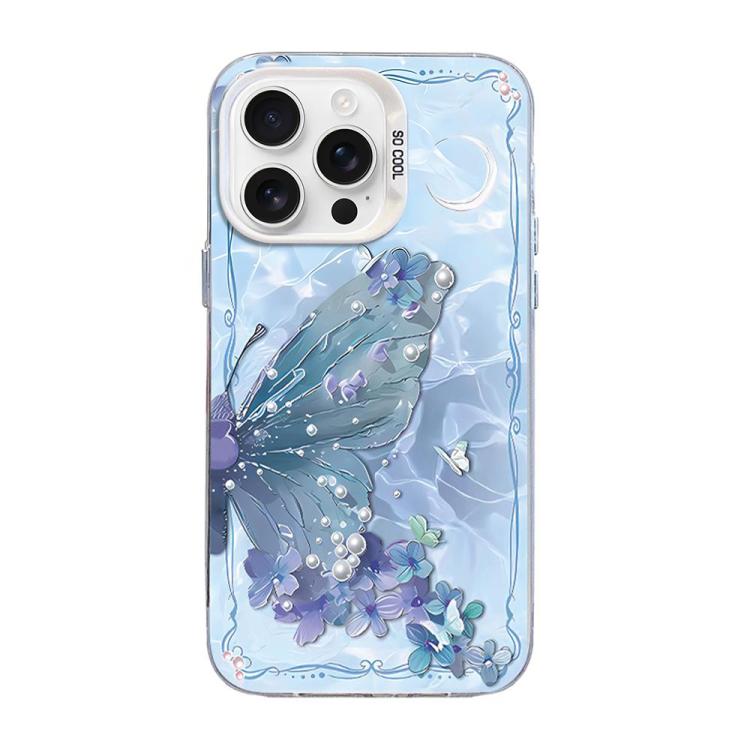 Coque de téléphone hybride en TPU PC plaquée argent à motif papillon, pour iPhone 16 Pro, pour iPhone 16 Plus, pour iPhone 16, pour iPhone 15 Pro Max, pour iPhone 15 Pro, pour iPhone 15 Plus