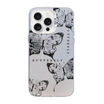 Coque de téléphone hybride en TPU PC plaquée argent à motif papillon, pour iPhone 16 Pro, pour iPhone 16 Plus, pour iPhone 16, pour iPhone 15 Pro Max, pour iPhone 15 Pro, pour iPhone 15 Plus