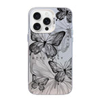 Coque de téléphone hybride en TPU PC plaquée argent à motif papillon, pour iPhone 16 Pro, pour iPhone 16 Plus, pour iPhone 16, pour iPhone 15 Pro Max, pour iPhone 15 Pro, pour iPhone 15 Plus