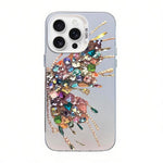 Coque de téléphone hybride en TPU PC plaquée argent à motif papillon, pour iPhone 16 Pro, pour iPhone 16 Plus, pour iPhone 16, pour iPhone 15 Pro Max, pour iPhone 15 Pro, pour iPhone 15 Plus