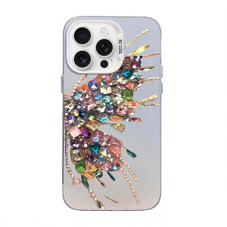 Coque de téléphone hybride en TPU PC plaquée argent à motif papillon, pour iPhone 16 Pro, pour iPhone 16 Plus, pour iPhone 16, pour iPhone 15 Pro Max, pour iPhone 15 Pro, pour iPhone 15 Plus