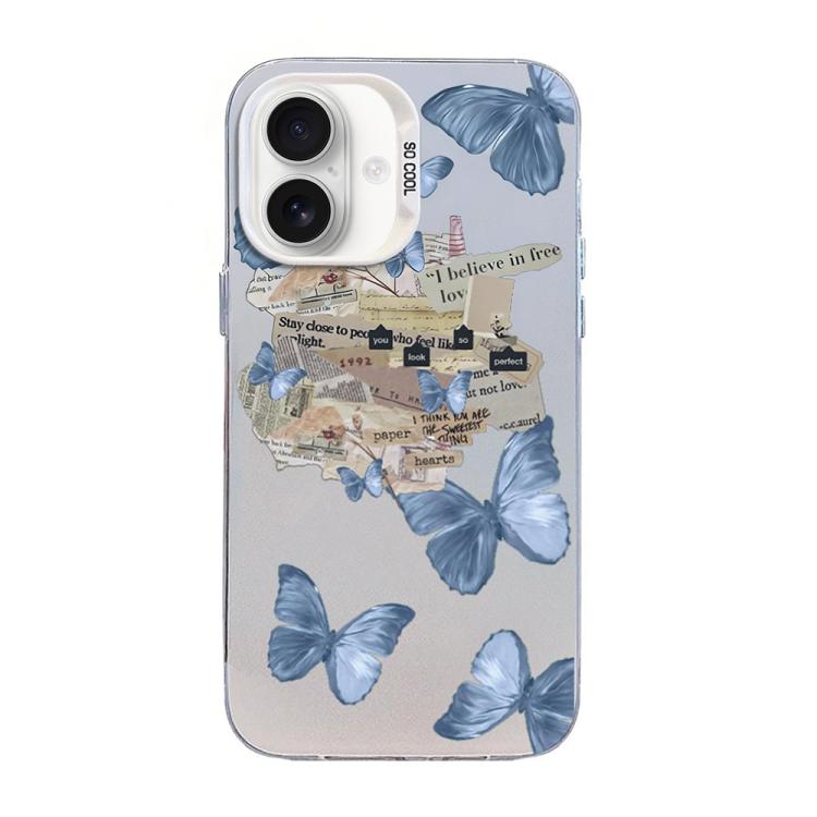 Coque de téléphone hybride en TPU PC plaquée argent à motif papillon, pour iPhone 16 Pro, pour iPhone 16 Plus, pour iPhone 16, pour iPhone 15 Pro Max, pour iPhone 15 Pro, pour iPhone 15 Plus