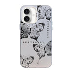 Coque de téléphone hybride en TPU PC plaquée argent à motif papillon, pour iPhone 16 Pro, pour iPhone 16 Plus, pour iPhone 16, pour iPhone 15 Pro Max, pour iPhone 15 Pro, pour iPhone 15 Plus