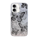 Coque de téléphone hybride en TPU PC plaquée argent à motif papillon, pour iPhone 16 Pro, pour iPhone 16 Plus, pour iPhone 16, pour iPhone 15 Pro Max, pour iPhone 15 Pro, pour iPhone 15 Plus