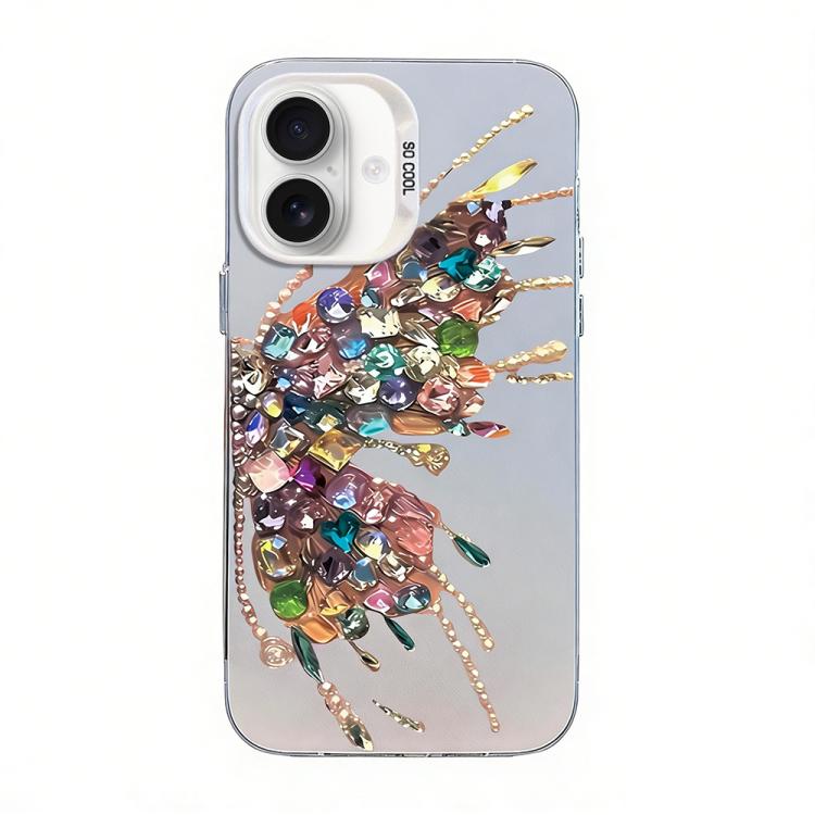 Coque de téléphone hybride en TPU PC plaquée argent à motif papillon, pour iPhone 16 Pro, pour iPhone 16 Plus, pour iPhone 16, pour iPhone 15 Pro Max, pour iPhone 15 Pro, pour iPhone 15 Plus