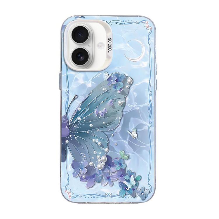 Coque de téléphone hybride en TPU PC plaquée argent à motif papillon, pour iPhone 16 Pro, pour iPhone 16 Plus, pour iPhone 16, pour iPhone 15 Pro Max, pour iPhone 15 Pro, pour iPhone 15 Plus