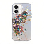 Coque de téléphone hybride en TPU PC plaquée argent à motif papillon, pour iPhone 16 Pro, pour iPhone 16 Plus, pour iPhone 16, pour iPhone 15 Pro Max, pour iPhone 15 Pro, pour iPhone 15 Plus