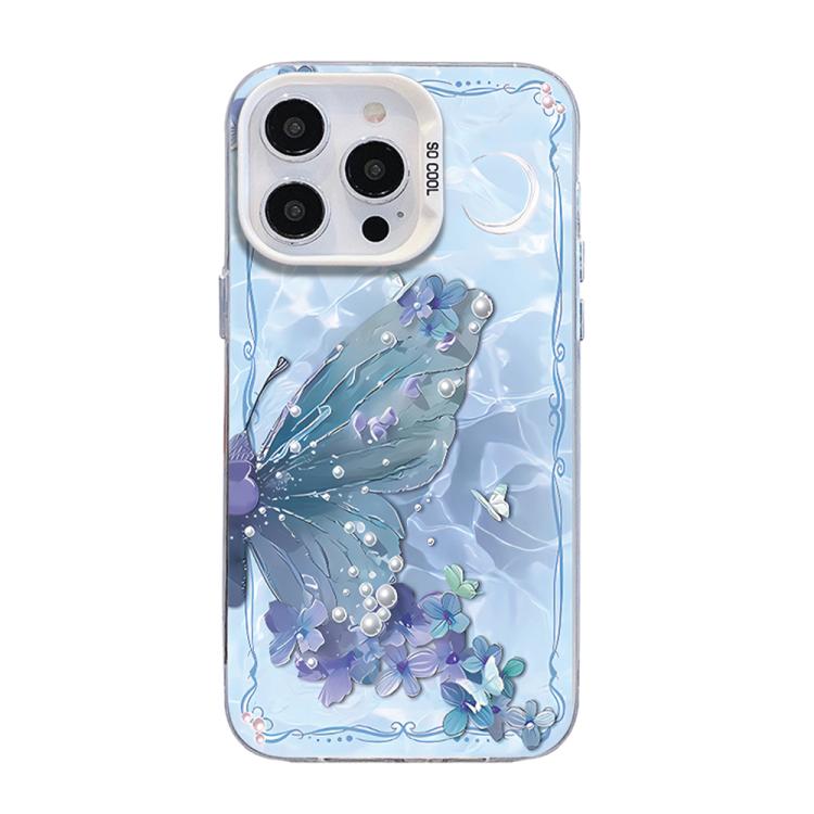 Coque de téléphone hybride en TPU PC plaquée argent à motif papillon, pour iPhone 16 Pro, pour iPhone 16 Plus, pour iPhone 16, pour iPhone 15 Pro Max, pour iPhone 15 Pro, pour iPhone 15 Plus