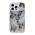 Coque de téléphone hybride en TPU PC plaquée argent à motif papillon, pour iPhone 16 Pro, pour iPhone 16 Plus, pour iPhone 16, pour iPhone 15 Pro Max, pour iPhone 15 Pro, pour iPhone 15 Plus