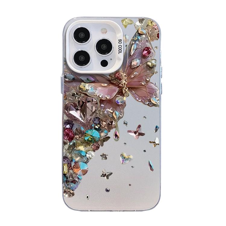 Coque de téléphone hybride en TPU PC plaquée argent à motif papillon, pour iPhone 16 Pro, pour iPhone 16 Plus, pour iPhone 16, pour iPhone 15 Pro Max, pour iPhone 15 Pro, pour iPhone 15 Plus
