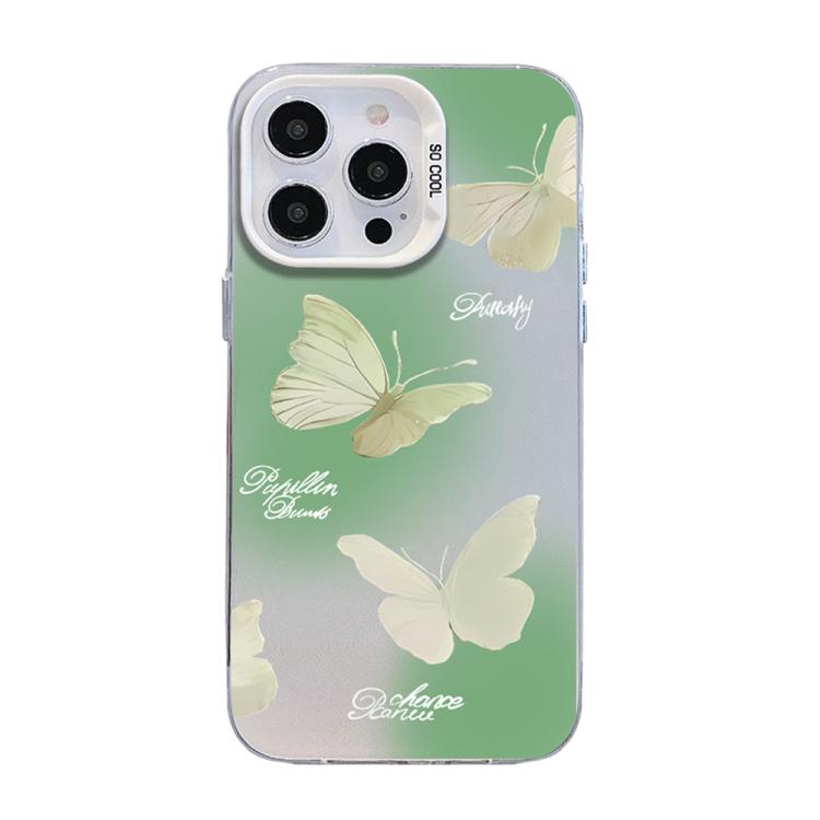 Coque de téléphone hybride en TPU PC plaquée argent à motif papillon, pour iPhone 16 Pro, pour iPhone 16 Plus, pour iPhone 16, pour iPhone 15 Pro Max, pour iPhone 15 Pro, pour iPhone 15 Plus
