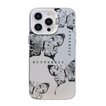 Coque de téléphone hybride en TPU PC plaquée argent à motif papillon, pour iPhone 16 Pro, pour iPhone 16 Plus, pour iPhone 16, pour iPhone 15 Pro Max, pour iPhone 15 Pro, pour iPhone 15 Plus
