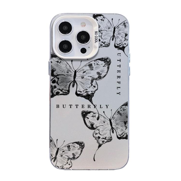 Coque de téléphone hybride en TPU PC plaquée argent à motif papillon, pour iPhone 16 Pro, pour iPhone 16 Plus, pour iPhone 16, pour iPhone 15 Pro Max, pour iPhone 15 Pro, pour iPhone 15 Plus