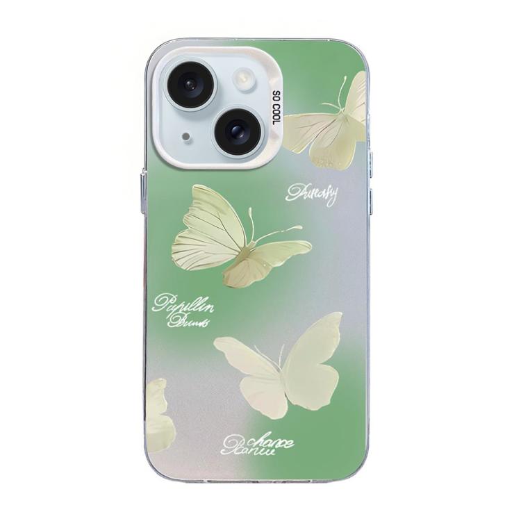 Coque de téléphone hybride en TPU PC plaquée argent à motif papillon, pour iPhone 16 Pro, pour iPhone 16 Plus, pour iPhone 16, pour iPhone 15 Pro Max, pour iPhone 15 Pro, pour iPhone 15 Plus