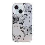 Coque de téléphone hybride en TPU PC plaquée argent à motif papillon, pour iPhone 16 Pro, pour iPhone 16 Plus, pour iPhone 16, pour iPhone 15 Pro Max, pour iPhone 15 Pro, pour iPhone 15 Plus