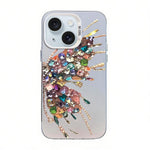 Coque de téléphone hybride en TPU PC plaquée argent à motif papillon, pour iPhone 16 Pro, pour iPhone 16 Plus, pour iPhone 16, pour iPhone 15 Pro Max, pour iPhone 15 Pro, pour iPhone 15 Plus