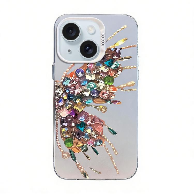 Coque de téléphone hybride en TPU PC plaquée argent à motif papillon, pour iPhone 16 Pro, pour iPhone 16 Plus, pour iPhone 16, pour iPhone 15 Pro Max, pour iPhone 15 Pro, pour iPhone 15 Plus