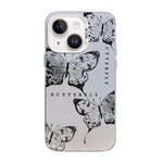 Coque de téléphone hybride en PC et TPU plaqué argent motif papillon, pour iPhone 15, pour iPhone 14 Plus, pour iPhone 14, pour iPhone 14 Pro, pour iPhone 14 Pro Max, pour iPhone SE 2022 / SE 2020