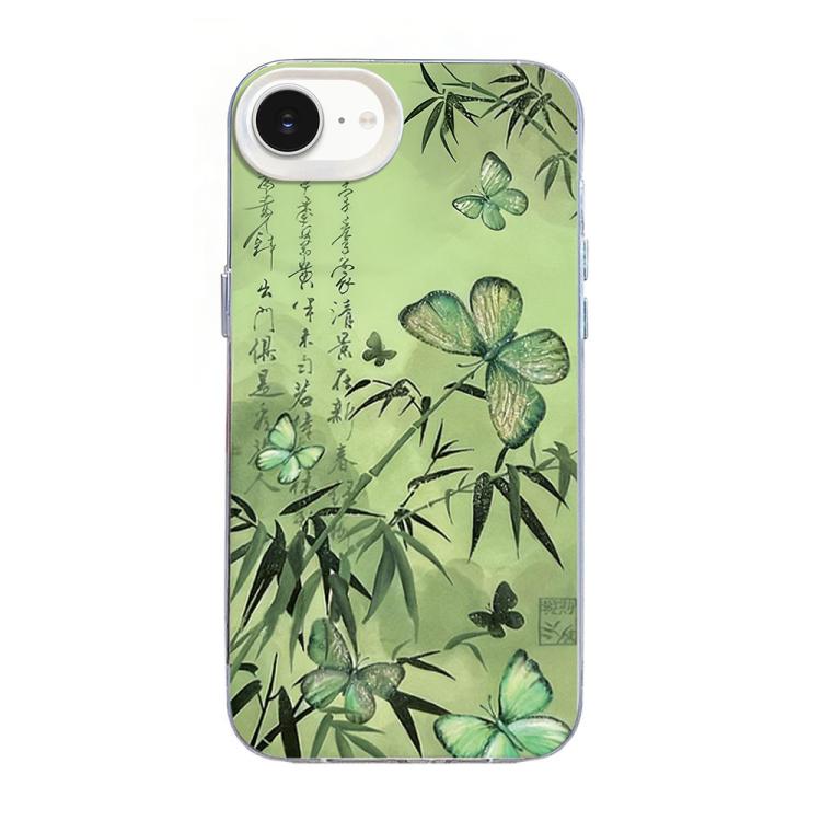 Coque de téléphone hybride en PC et TPU plaqué argent motif papillon, pour iPhone 15, pour iPhone 14 Plus, pour iPhone 14, pour iPhone 14 Pro, pour iPhone 14 Pro Max, pour iPhone SE 2022 / SE 2020