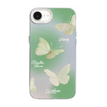 Coque de téléphone hybride en PC et TPU plaqué argent motif papillon, pour iPhone 15, pour iPhone 14 Plus, pour iPhone 14, pour iPhone 14 Pro, pour iPhone 14 Pro Max, pour iPhone SE 2022 / SE 2020