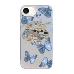 Coque de téléphone hybride en PC et TPU plaqué argent motif papillon, pour iPhone 15, pour iPhone 14 Plus, pour iPhone 14, pour iPhone 14 Pro, pour iPhone 14 Pro Max, pour iPhone SE 2022 / SE 2020