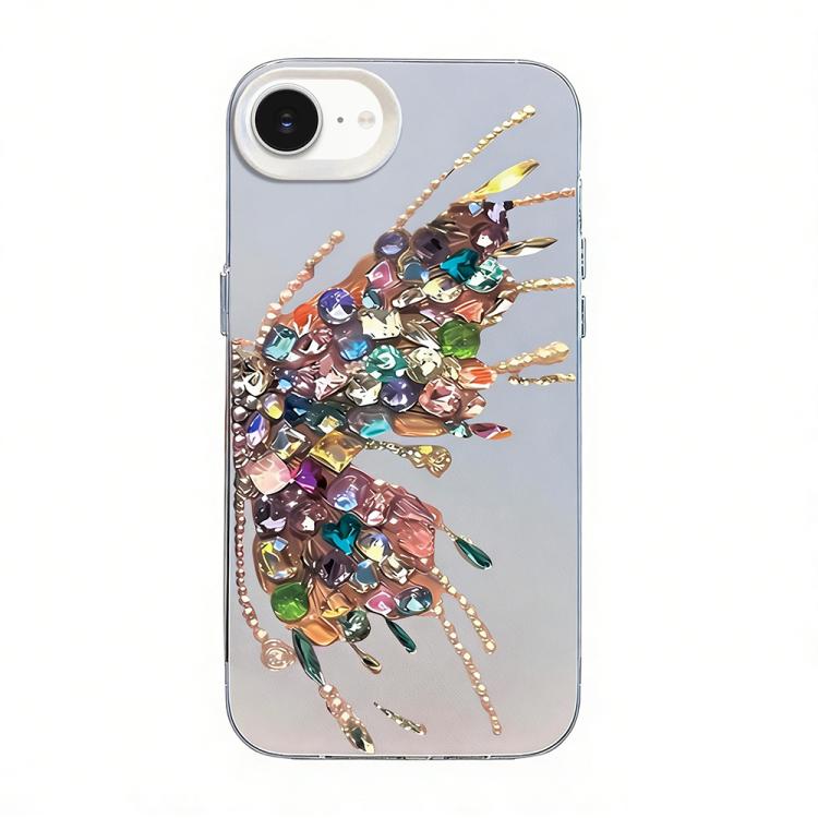 Coque de téléphone hybride en PC et TPU plaqué argent motif papillon, pour iPhone 15, pour iPhone 14 Plus, pour iPhone 14, pour iPhone 14 Pro, pour iPhone 14 Pro Max, pour iPhone SE 2022 / SE 2020