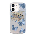 Coque de téléphone hybride en TPU et PC plaqué argent avec motif papillon, pour iPhone 12 mini, pour iPhone 11 Pro Max, pour iPhone 11, pour iPhone 11 Pro, pour iPhone XS / X, pour iPhone XR