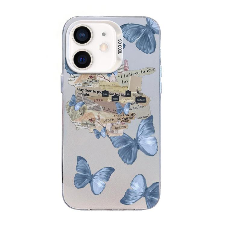 Coque de téléphone hybride en TPU et PC plaqué argent avec motif papillon, pour iPhone 12 mini, pour iPhone 11 Pro Max, pour iPhone 11, pour iPhone 11 Pro, pour iPhone XS / X, pour iPhone XR