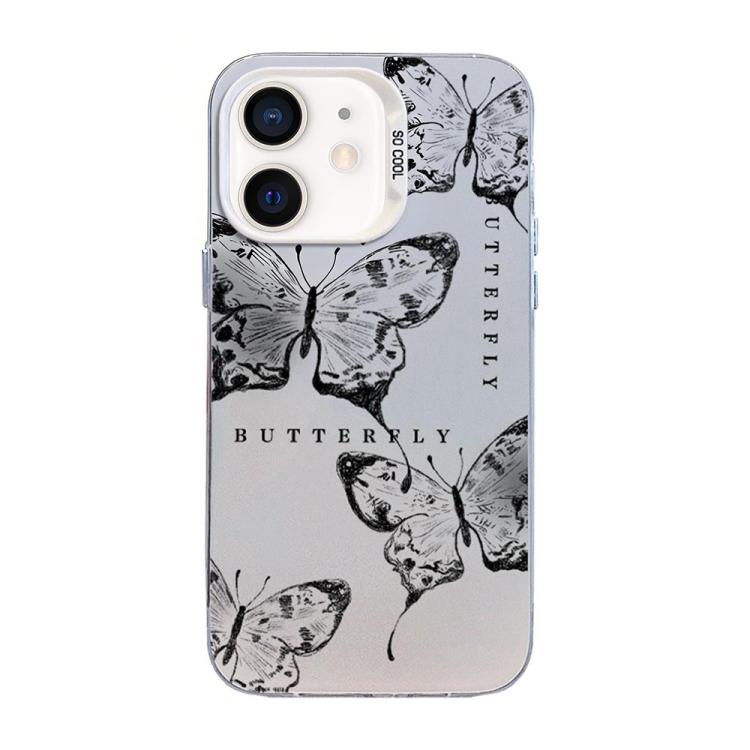 Coque de téléphone hybride en TPU et PC plaqué argent avec motif papillon, pour iPhone 12 mini, pour iPhone 11 Pro Max, pour iPhone 11, pour iPhone 11 Pro, pour iPhone XS / X, pour iPhone XR