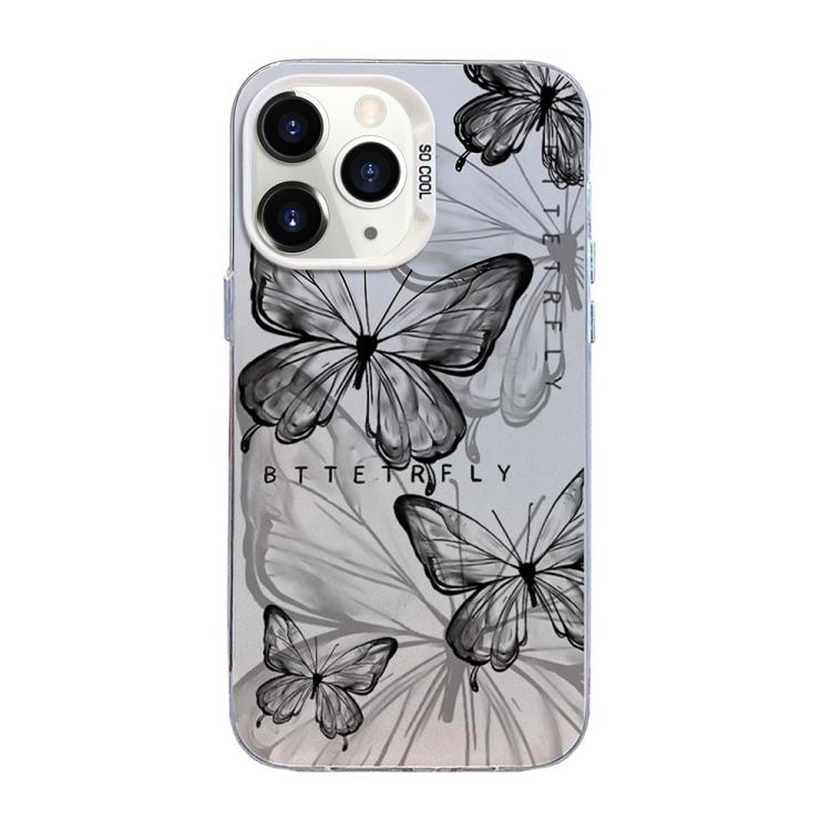 Coque de téléphone hybride en TPU et PC plaqué argent avec motif papillon, pour iPhone 12 mini, pour iPhone 11 Pro Max, pour iPhone 11, pour iPhone 11 Pro, pour iPhone XS / X, pour iPhone XR