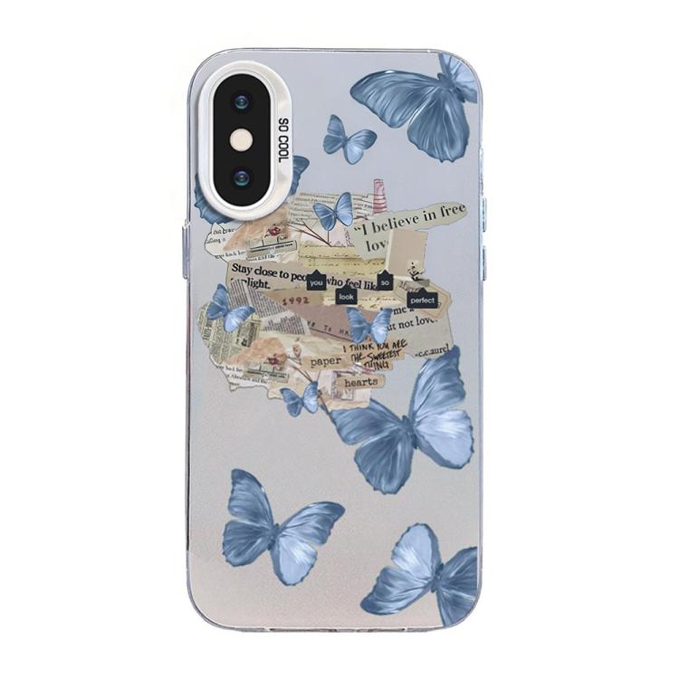 Coque de téléphone hybride en TPU et PC plaqué argent avec motif papillon, pour iPhone 12 mini, pour iPhone 11 Pro Max, pour iPhone 11, pour iPhone 11 Pro, pour iPhone XS / X, pour iPhone XR