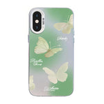Coque de téléphone hybride PC et TPU, plaquée argent, motif papillon, pour iPhone XS Max, pour iPhone 8 Plus / 7 Plus