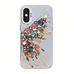 Coque de téléphone hybride PC et TPU, plaquée argent, motif papillon, pour iPhone XS Max, pour iPhone 8 Plus / 7 Plus