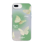 Coque de téléphone hybride PC et TPU, plaquée argent, motif papillon, pour iPhone XS Max, pour iPhone 8 Plus / 7 Plus