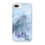 Coque de téléphone hybride PC et TPU, plaquée argent, motif papillon, pour iPhone XS Max, pour iPhone 8 Plus / 7 Plus