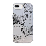 Coque de téléphone hybride PC et TPU, plaquée argent, motif papillon, pour iPhone XS Max, pour iPhone 8 Plus / 7 Plus