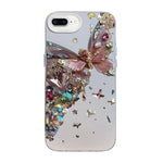 Coque de téléphone hybride PC et TPU, plaquée argent, motif papillon, pour iPhone XS Max, pour iPhone 8 Plus / 7 Plus