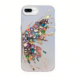 Coque de téléphone hybride PC et TPU, plaquée argent, motif papillon, pour iPhone XS Max, pour iPhone 8 Plus / 7 Plus