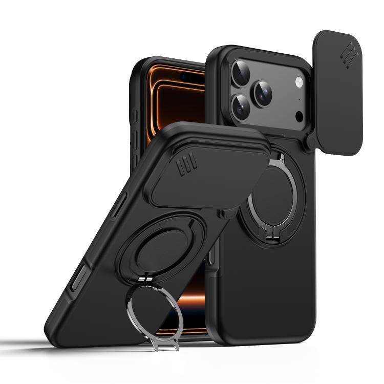 Étui de téléphone avec support rotatif magnétique et protection coulissante pour appareil photo, Pour iPhone 17 Pro Max, Pour iPhone 17 Pro, Pour iPhone 17, Pour iPhone Air, Pour iPhone 16 Pro Max, Pour iPhone 16 Pro