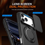 Étui de téléphone avec support rotatif magnétique et protection coulissante pour appareil photo, Pour iPhone 17 Pro Max, Pour iPhone 17 Pro, Pour iPhone 17, Pour iPhone Air, Pour iPhone 16 Pro Max, Pour iPhone 16 Pro