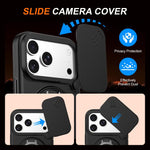 Étui de téléphone avec support rotatif magnétique et protection coulissante pour appareil photo, Pour iPhone 17 Pro Max, Pour iPhone 17 Pro, Pour iPhone 17, Pour iPhone Air, Pour iPhone 16 Pro Max, Pour iPhone 16 Pro