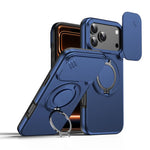 Étui de téléphone avec support rotatif magnétique et protection coulissante pour appareil photo, Pour iPhone 17 Pro Max, Pour iPhone 17 Pro, Pour iPhone 17, Pour iPhone Air, Pour iPhone 16 Pro Max, Pour iPhone 16 Pro