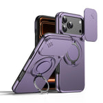 Étui de téléphone avec support rotatif magnétique et protection coulissante pour appareil photo, Pour iPhone 17 Pro Max, Pour iPhone 17 Pro, Pour iPhone 17, Pour iPhone Air, Pour iPhone 16 Pro Max, Pour iPhone 16 Pro