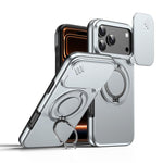 Étui de téléphone avec support rotatif magnétique et protection coulissante pour appareil photo, Pour iPhone 17 Pro Max, Pour iPhone 17 Pro, Pour iPhone 17, Pour iPhone Air, Pour iPhone 16 Pro Max, Pour iPhone 16 Pro