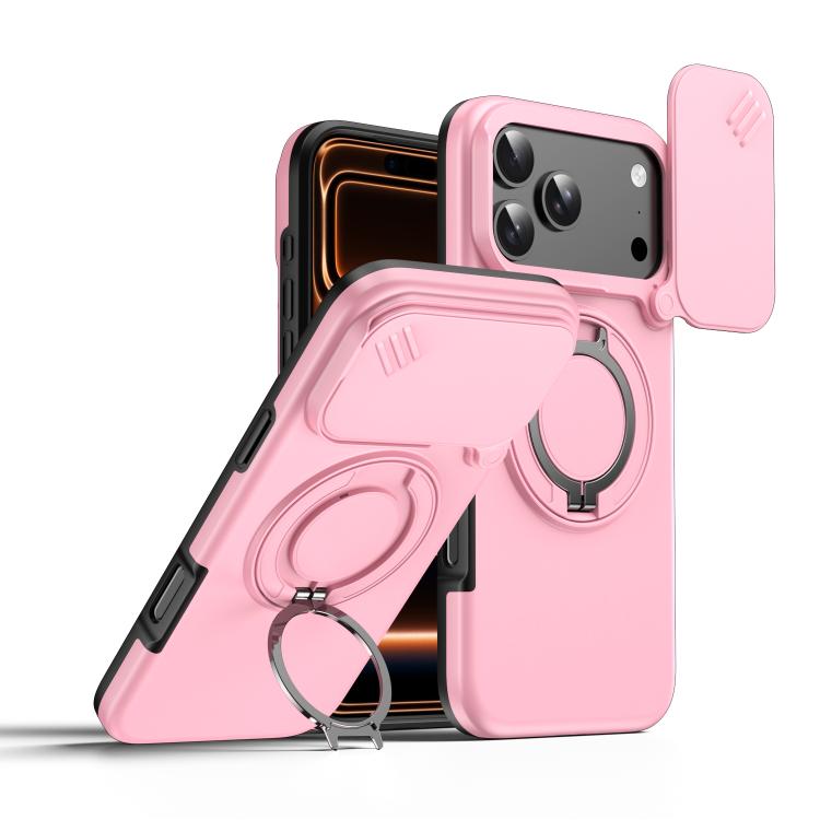 Étui de téléphone avec support rotatif magnétique et protection coulissante pour appareil photo, Pour iPhone 17 Pro Max, Pour iPhone 17 Pro, Pour iPhone 17, Pour iPhone Air, Pour iPhone 16 Pro Max, Pour iPhone 16 Pro